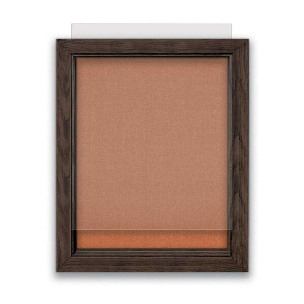 Indoor Enclosed Combo Board, 72"x36", Brnz Frame/Burgundy & Medium Grey